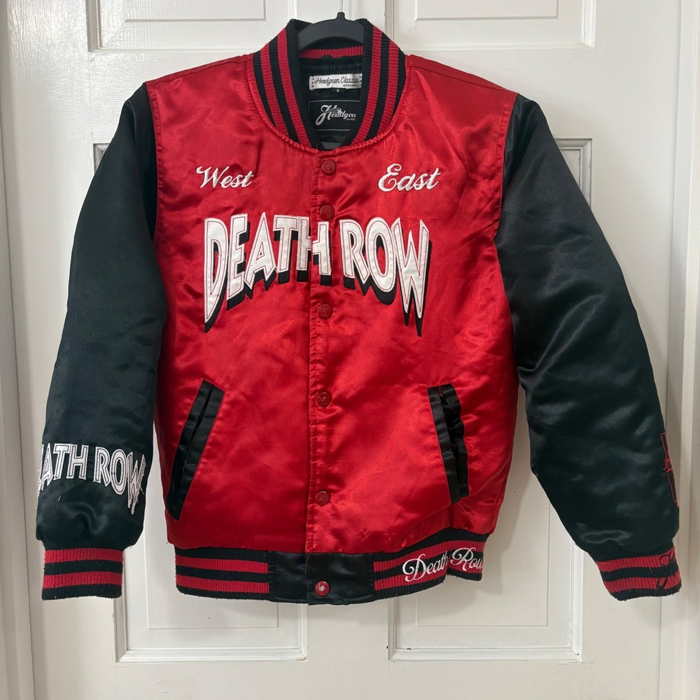 Headgear Classics Death Row Records Jacket Womens S Red Satin Varsity Hip Hop 90
